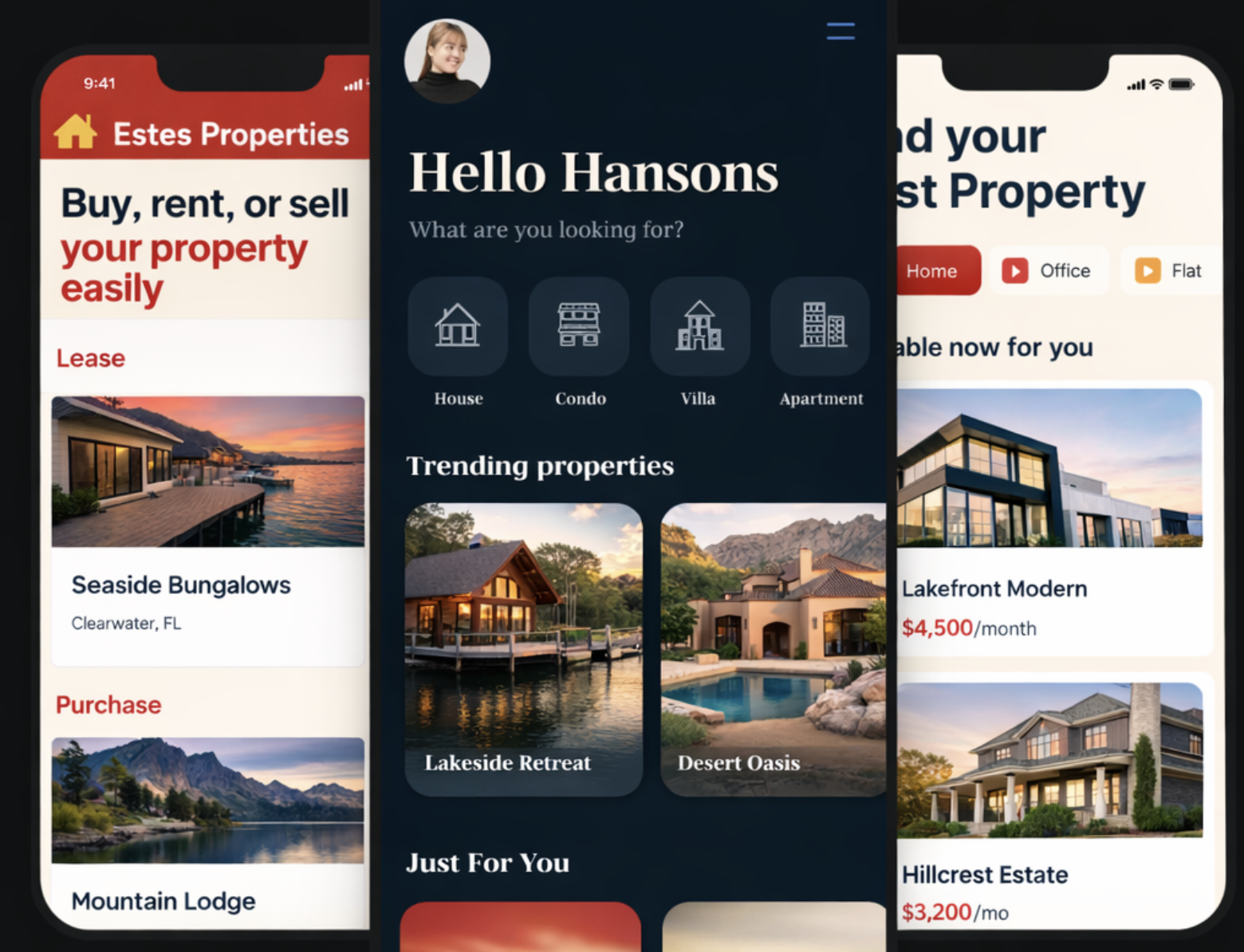 Custom real estate software dashboard showing listing management, client tracking, and transaction workflows for real estate agents